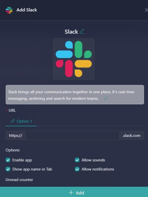 add applications Workspace Hub 3