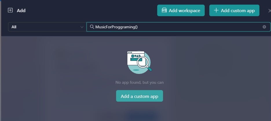 add applications Workspace Hub 4