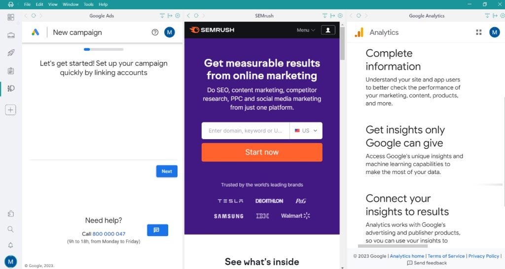Layouts marketers
