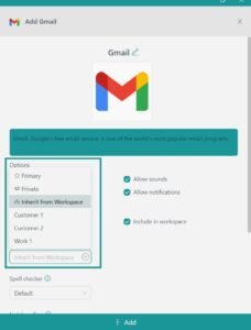 Workspace Hub’s features for managing multiple email 