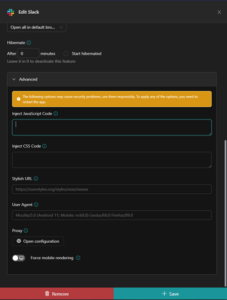 How to inject JavaScript with Workspace Hub
