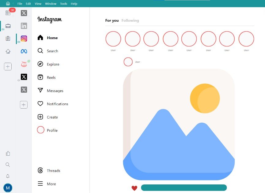 Instagram in Workspace Hub for Mac