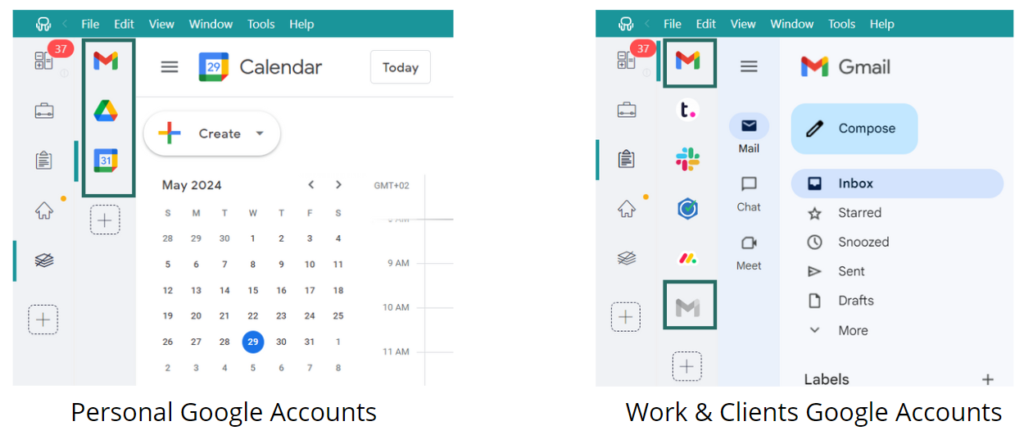 manage multiple google accounts