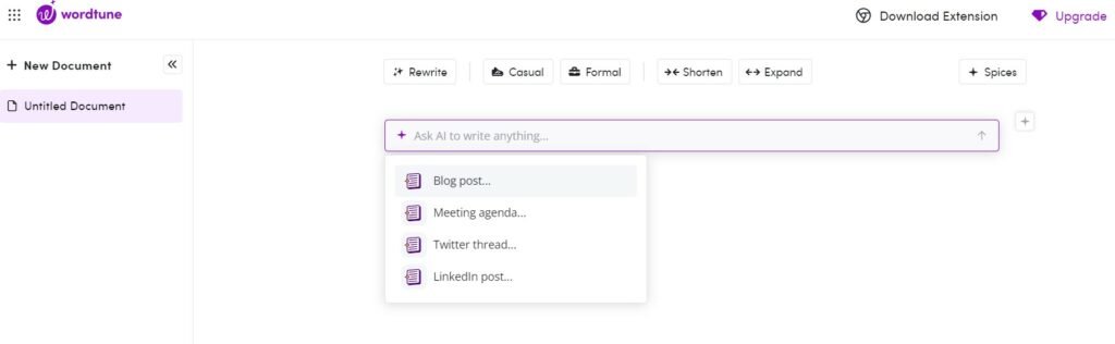 wordtune AI productivity tools