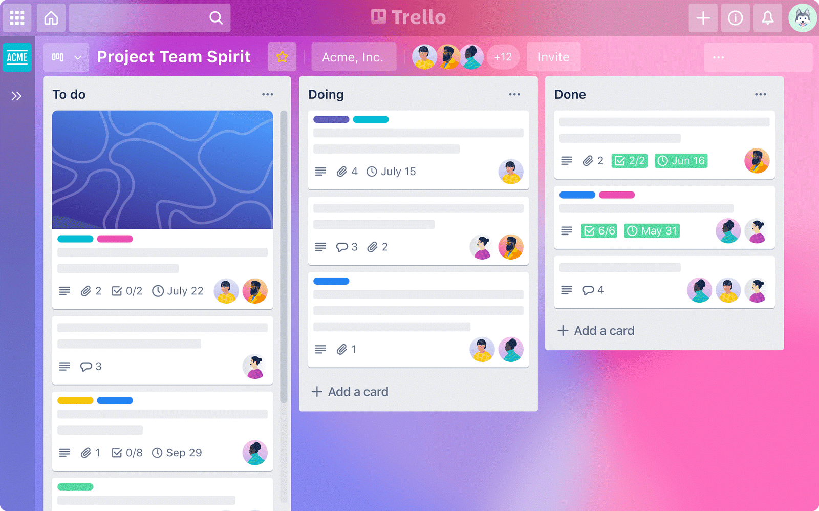 Trello interface: February's most-used apps on Workspace Hub