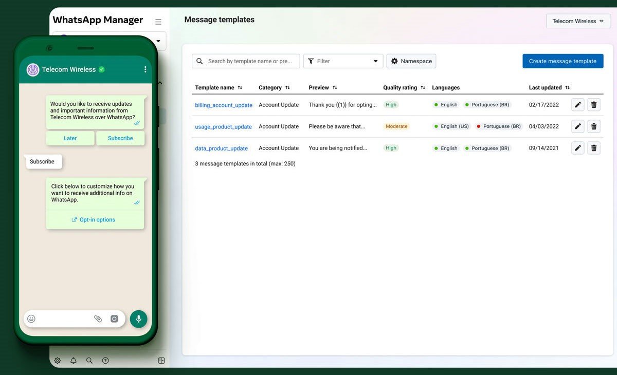 whatsapp business interface