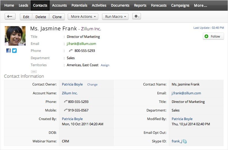 Zoho CRM interface-best apps for small business