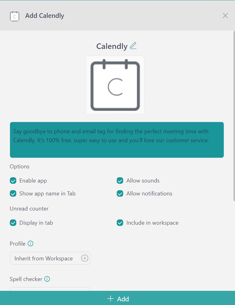 configure calendly Workspace Hub