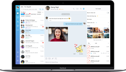 Zalo interface - June’s most-used apps on Workspace Hub