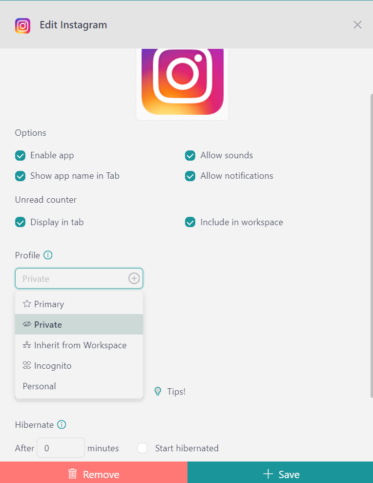 instagram profiles Workspace Hub