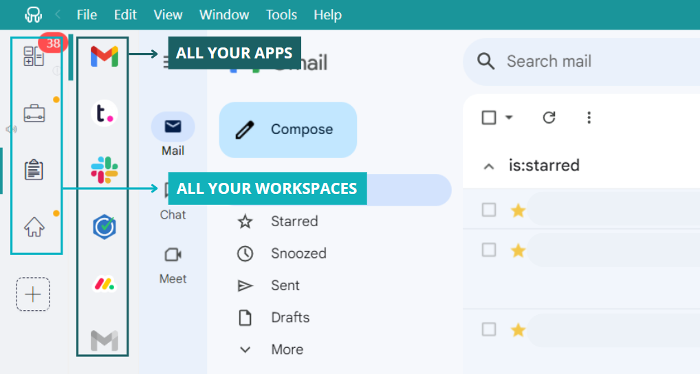 All apps, all workspaces Workspace Hub