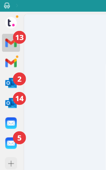 notifications as counters in Workspace Hub