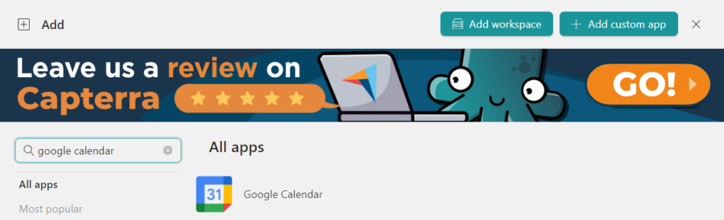 add google calendar desktop app Workspace Hub