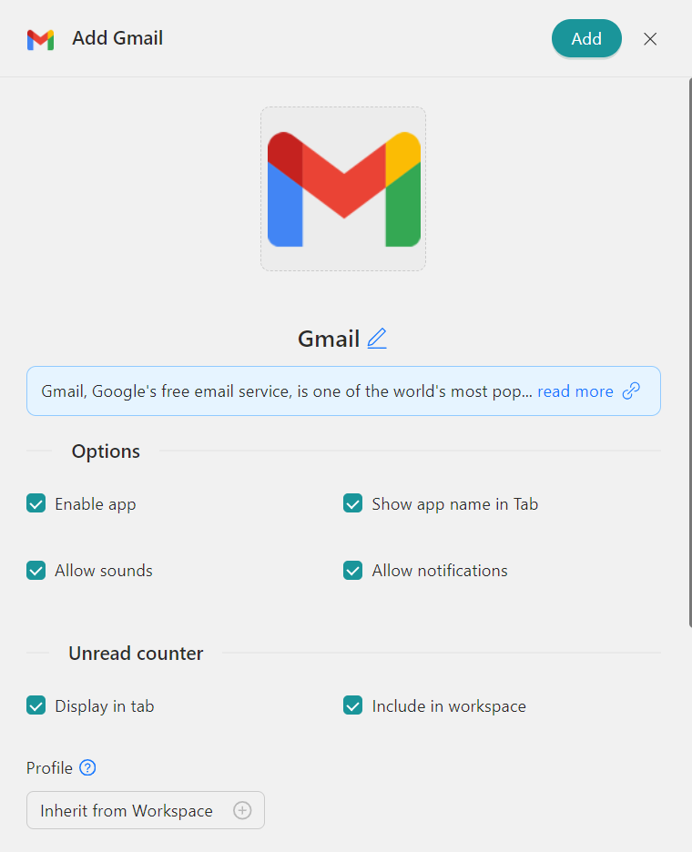 Configure Gmail-Workspace Hub