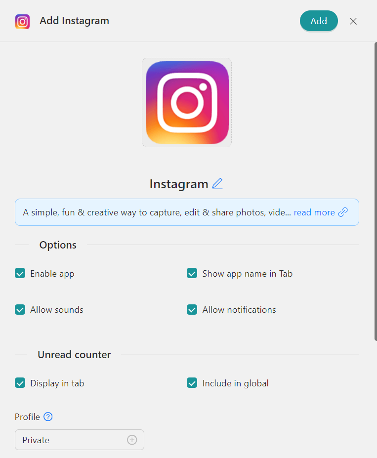 Configure Instagram