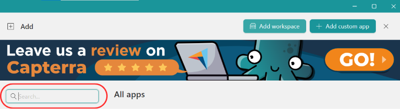 Search an app-Workspace Hub