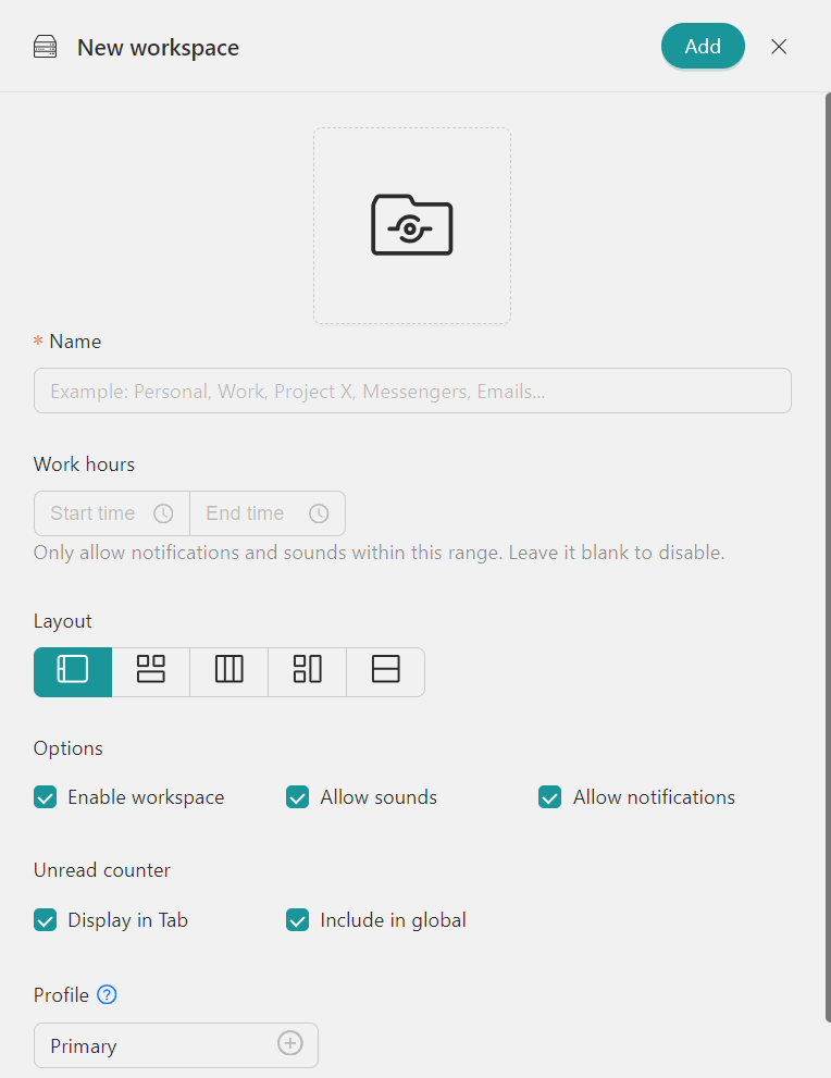 configure workspace-Workspace Hub
