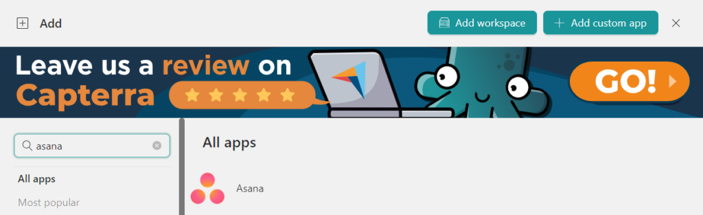 Add Asana Workspace Hub
