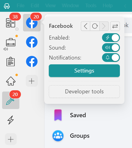 Manage Facebook notifications