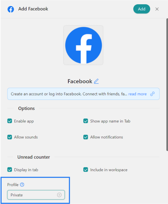 Profiles Facebook Workspace Hub
