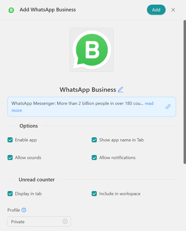Configure WhatsApp on Workspace Hub