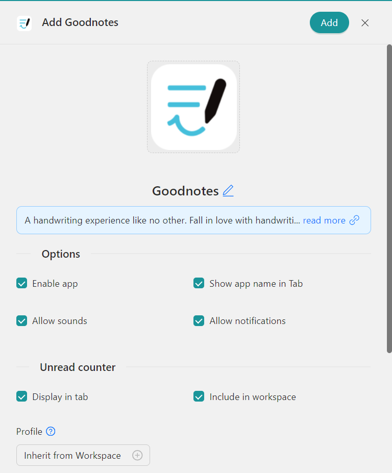 Configure Goodnotes in Workspace Hub