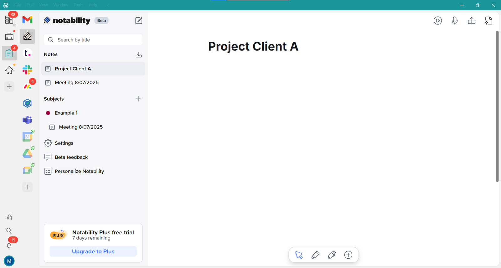 Goodnotes vs Notability - Interface in Workspace Hub