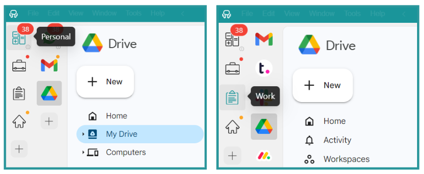 Workspace Hub workspaces - google drive desktop app