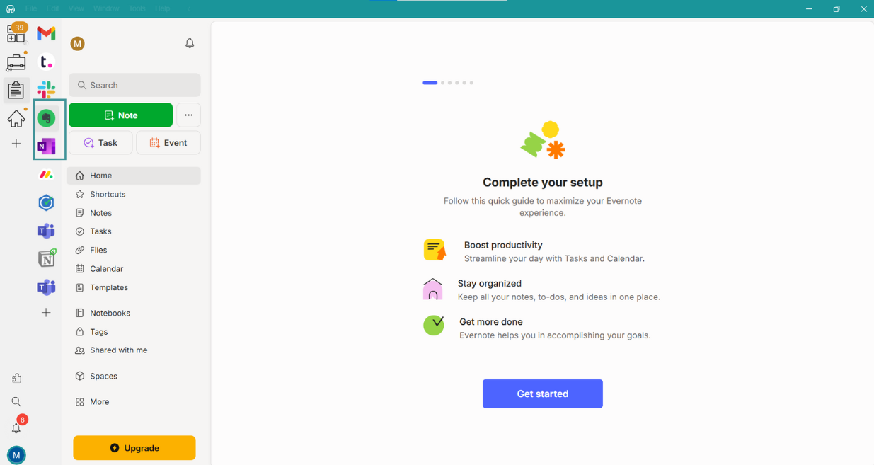 Evernote and OneNote in Workspace Hub