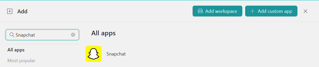 Add Snapchat Workspace Hub