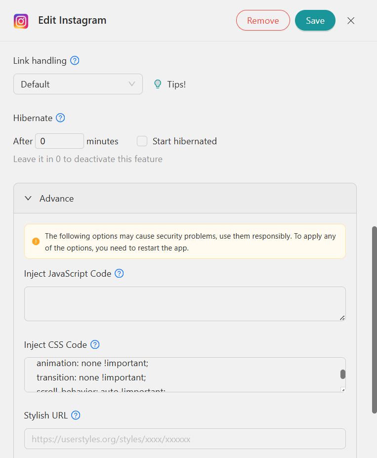 inject JavaScript and CSS code - Workspace Hub