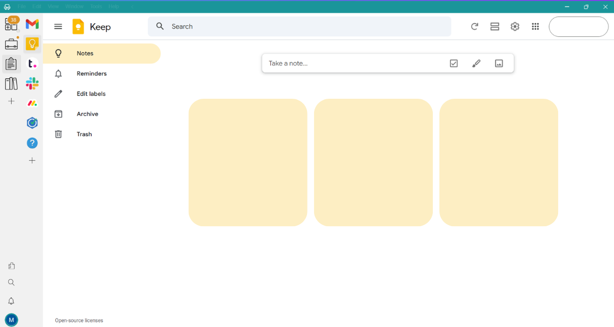 Google Keep - Workspace Hub