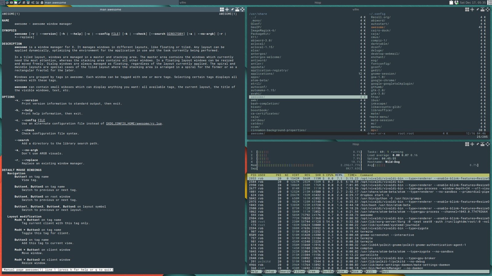Best Linux Workspace Managers-Awesome WM